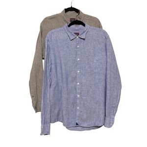 Bundle of 2 UNTUCKit 100% Linen Button Up Shirts Men Size XL Coastal Prep Luxury